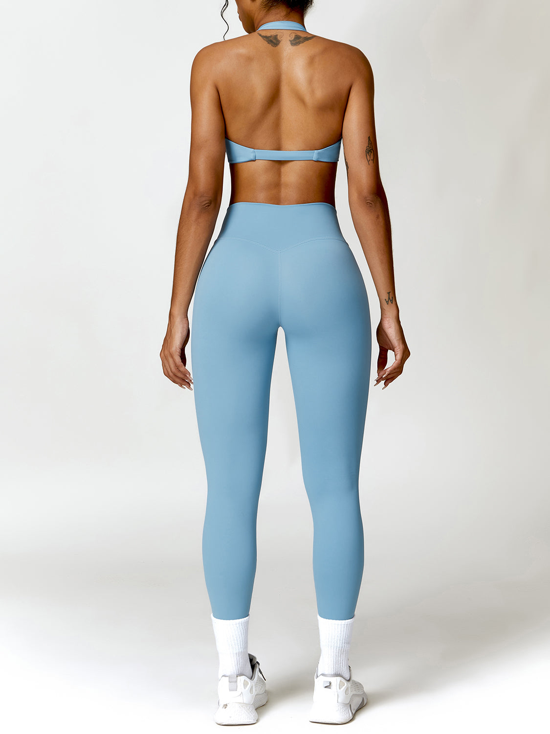 Twisted Halter Neck Bra and High Waist Leggings Active Set