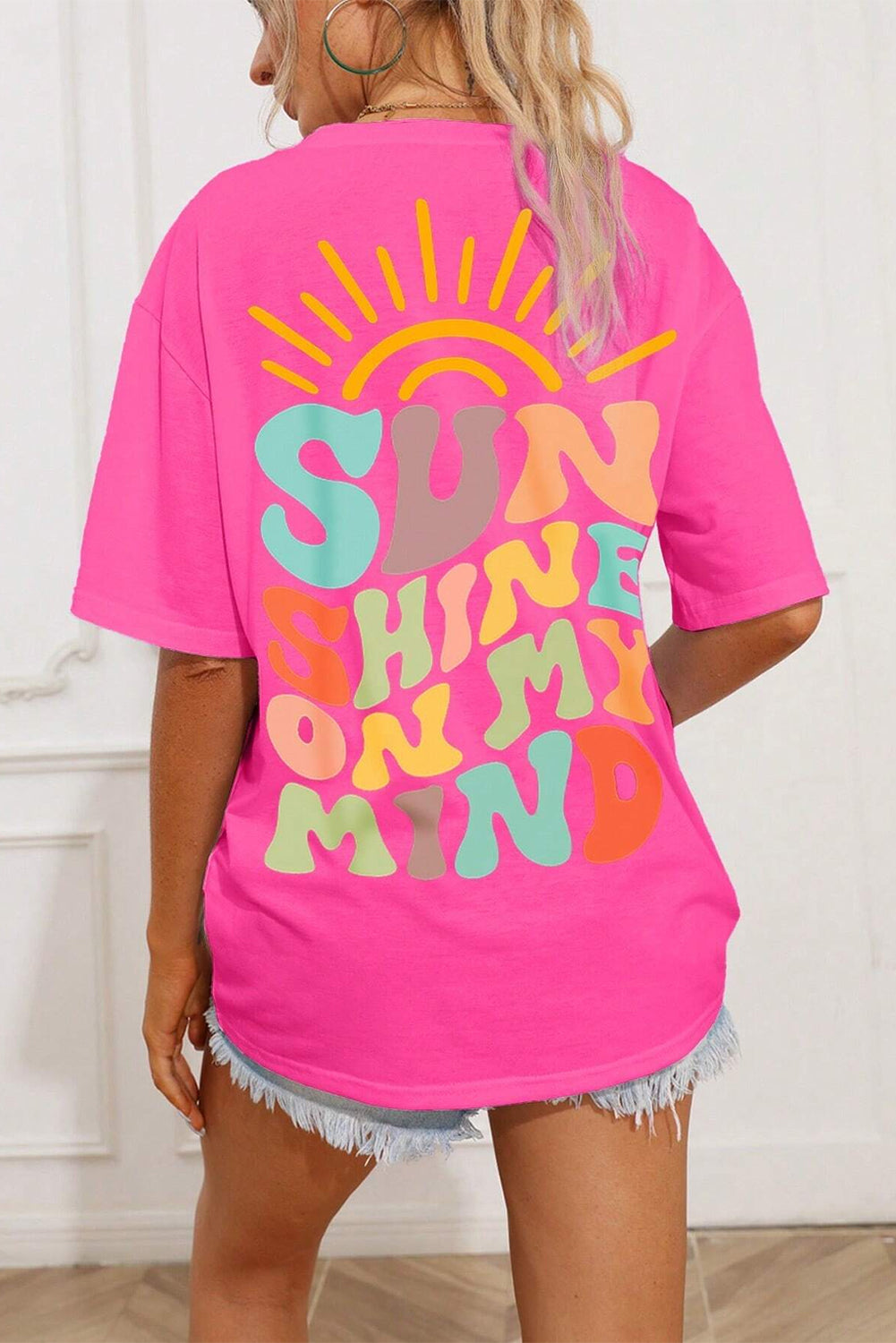 SUN SHINE ON MY MIND Round Neck T-Shirt